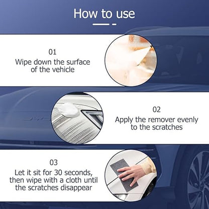 Nano Sparkle Cloth Car Scratch Remover Paste for Vehicles, 2025 Upgrade Car Scratch Repair Kit to Erase Car Paint Scratches, Water Spots，Scuff Repair Polishing Wax Kit (2pcs(White))