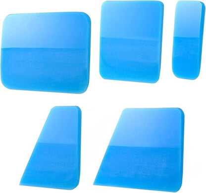 NEWISHTOOL Soft PPF 5in1 Blue Set - Anti-Scratch Rubber Squeegee Kit for Car Vinyl Wrap Tint Film Paint Protection Coating Installing, Different Sizes TPU Scraper Tool Packed in Box