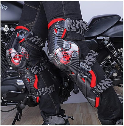 Tempsnow Knee and Shin Guards Motorcycle Protective Gear for Adults Hard Collision Avoidance Motocross Racing Knee Protector Shin Guards Motorbike Knee Guards Shin Protector