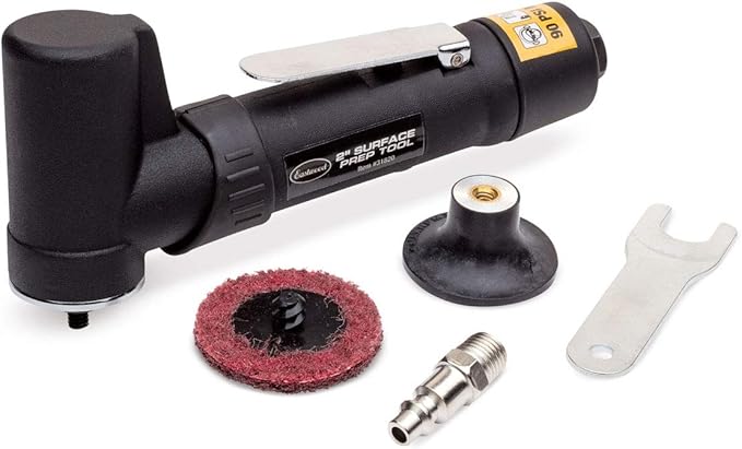 Eastwood 2 in. Surface Prep Tool Air Pneumatic Orbital Sander Disc Grinder Polisher 90 Degree Right Angle Angled Head