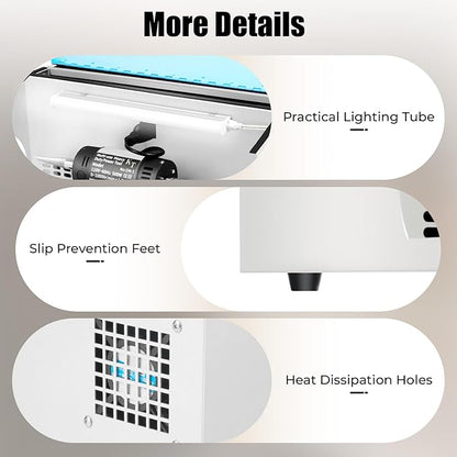 Polishing Buffing Machine, 110V 500W Jewelry Bench Polisher 1/2 HP Adjustable Variable Speed Polishing Buffing Collector with Light Tube for a Store Studio
