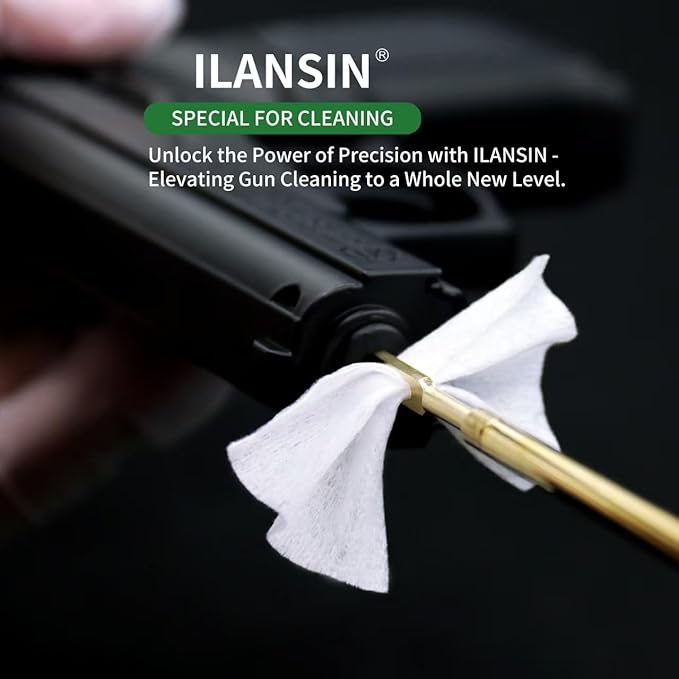 ILANSIN 3000/1500PCS Gun Cleaning Patches+CLP Oil,2"x2" Lint Free Gun Cleaning Cloth,Professional Wipes for Shot Pistol/All Caliber of Firearms.Store in Box Can Store Gun Cleaning Kit,Choose Your Set