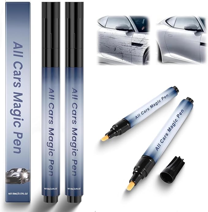 2PCS All Cars Magic Pen, Magic Car Scratch Remover Pen, Car Scratch Repair Pen Set, Simple and Fast, Long-Lasting Durability, Quick Fix for All Car Colors