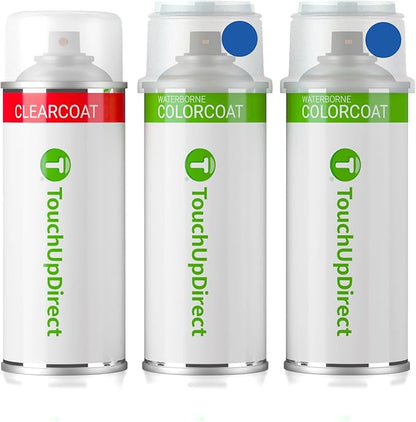 TouchUpDirect TAQ Ocean Blue Pearl Tricoat Compatible with Subaru Exact Match Touch Up Paint Aerosol - Essential Kit