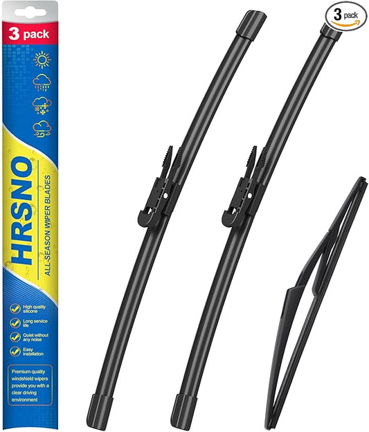 20"+19" Windshield Wipers With 10" Rear Wiper Blade Sets Automotive Replacement for Mini Cooper Countryman 2011-2016,Easy For Installation (Pack of 3)
