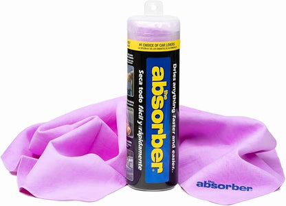 The Absorber® Large 27-Inch x 17-Inch - Synthetic Premium Drying Chamois Cloth for Car - Super Absorbent, Scratch-Free and Washable (Purple)