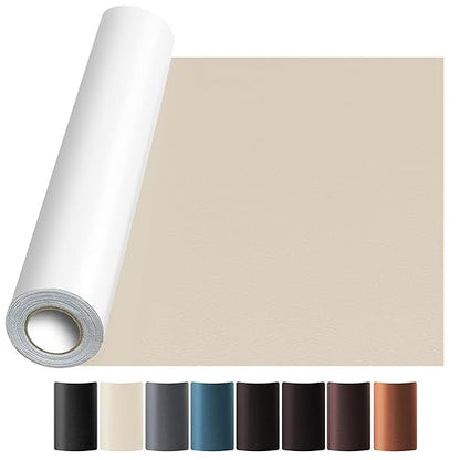 JuCheng Leather Repair Kit -Leather Repair Patch Self-Adhesive Waterproof Patch & Glue for Furniture, Car Seats, Sofa, Couch, Vinyl - Instant Fix for Tears & Scratches (Off White, 3.5X79 inch)