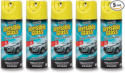 Invisible Glass 91163-5PK Premium Aerosol Glass Cleaner Spray for Car Windshields and Windows, Automotive and Home Window Cleaner, Streak-Free, Ammonia-Free, Tint-Safe – 15 oz (Pack of 5)