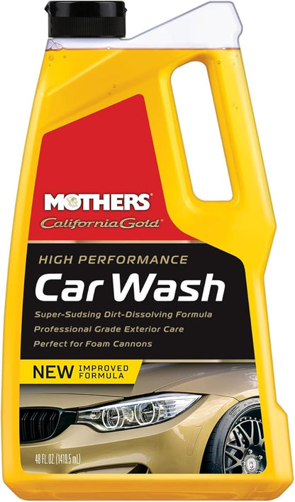 Mothers California Gold High Performance Car Wash, 48 oz. — pH Balanced, Eco-Friendly, Super-Sudsy, Foam Cannon, Safely Cleans Without Stripping Wax, Sealant or Coating, Removes Dirt & Grime (05648)