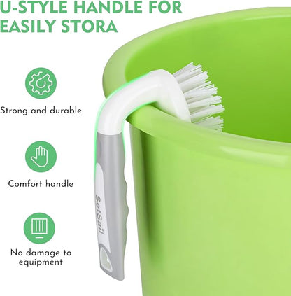 SetSail Scrub Brush, Heavy-Duty Scrub Brushes for Cleaning with Stiff Bristles Cleaning Brush for Shower, Bathroom, Carpet, Kitchen and Bathtub Scrubber - 2 Pack