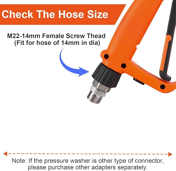 Short Pressure Washer Gun with Swivel 5200 PSI，Power Washer Gun Compatible with Foam Cannon - Car Wash Foam Gun-1/4 Quick Connector, with Nozzle Tips (MRP-003-Spray Gun-A)