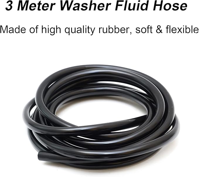 Front Windshield Washer Nozzles Kit for 05-16 Jeep Grand Cherokee 05-13 Chevy Malibu 05-10 Pontiac G6 07-10 Saturn Aura 55372143AB 55079049AA Wiper Spray Washer Jet with 3M Fluid Hose & 6 Connectors