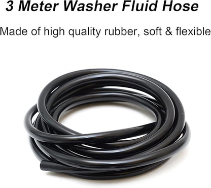 Front Windshield Washer Nozzles Kit for 05-16 Jeep Grand Cherokee 05-13 Chevy Malibu 05-10 Pontiac G6 07-10 Saturn Aura 55372143AB 55079049AA Wiper Spray Washer Jet with 3M Fluid Hose & 6 Connectors