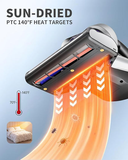 Jimmy Mattress Vacuum Cleaner, Anti-allergen Bed Vacuum Cleaner with UV-C Light & High Heating Tech, 14Kpa Suction 480W Powerful Handheld Vacuums for Dust & Pet Hair(JV35, Corded)