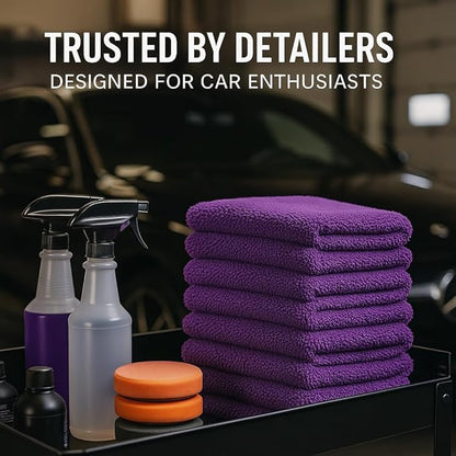 Paks Edgeless Microfiber Towels for Cars - 16x16 Microfiber Cleaning Cloth - 10-Pack Extra Absorbent Microfiber Towels Dish Towels, Streak-Free