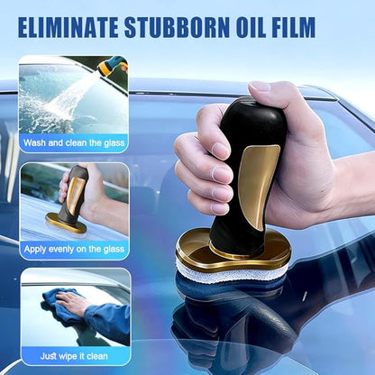 Handheld Glass Oil-Film Remover, 2026 New Glass Oil Film Remover for Car Window, Glass Emulsion Cleaner Removes Oil Film & Smudges, Glass Windshield Cleaner Car Glass Oil Film Remover (2pcs)