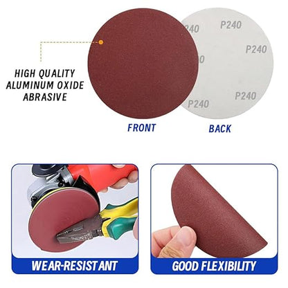 WCIC 100-Pack 3-Inch Sanding Discs | P80 to P400 | Double Quantity for Long-Term Use | Essential Grit Selection for DIY Woodworking & Home Repair (3 Inch DIY Starter Kit)