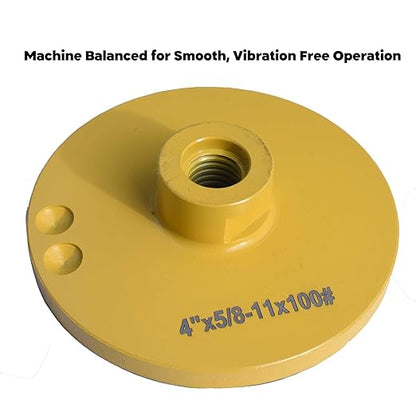 Actintool 4 in.x 5/8-11 in. No Bouncing Resin Filling Diamond Cup Grinding Wheel for Concrete Stone Surface Grinding, T Segments Smooth Chip Free Diamond Grinding Wheel