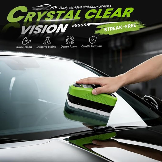 Automotive Oil Film Cleaning Brush,Glass Cleaner, Car Windshield Cleaner, 150ml Automotive Oil Film Cleaning Brush - Preserve Clarity, Immediately See the Effects (2PCS)
