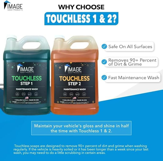 Image Wash Products® Touchless Car Wash Soap Kit | Foam Cannon & Pressure Washer Soap | No Scrub Truck & RV Wash | Heavy Duty Car Soap | Step 1 & 2 Touchless Wash System (128 Fl Oz With Foam Cannon)