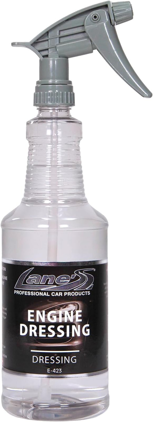 LANE'S Engine Dressing | Professional Engine Bay Cleaner and Protector Shine | Prevents Rubber Hoses Fading and Cracking | Easy to Use, Dust Resistant Degreaser & Detail Spray | 32 oz