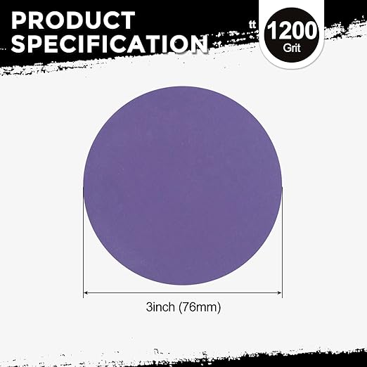 Kozelo 40 Pcs Sanding Discs 3 Inch 1200 Grit Hook and Loop Random Orbital Sandpapers Suitable for Drywall Sander Wood Metal Furniture, Purple
