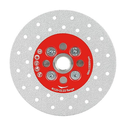LOZLIN 3PCS 115MM Vacuum Brazed Ultra-Thin Multi-Pore Flat Abrasive Sheet Disc for Porcelain Glass Ceramic Tile Granite Marble Diamond Saw Blade (red and Porous, 1)
