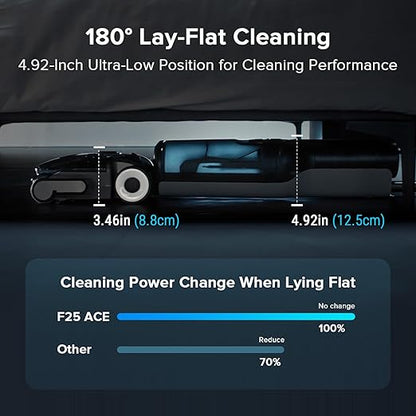 roborock F25 ACE Combo Wet Dry Vacuum Cleaner, 5-in-1 Cordless Stick Vacuum Mop, Smart Hard Floor Washer with 180° Lie-Flat, AI Assitant Wheels, Self Cleaning, 65 min Runtime, Whole House Cleaning