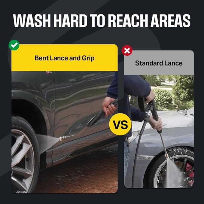 Active Washer Extension Wand for Hard to Reach Areas During car wash at Home and for Professional Detailing - Short Pressure Washer Wand Replacement with 1/4” Quick Connect
