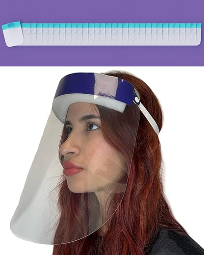 Mystic Romance 30 Pack Face Shields – Reusable Anti-Fog Full Face Protection – Clear Safety Gear for Work, Salons & Travel