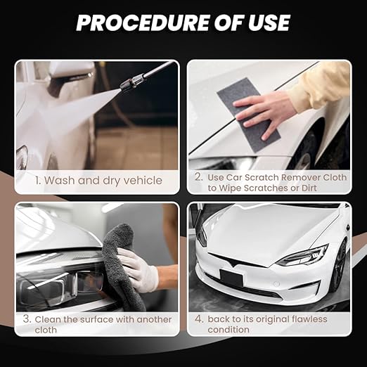 Nano Cloth Car Scratch Remover Set, 2025 New Car Scratch Repair Paste, Magic Nano Cleaning Cloth Automotive Cleaning Kit for Car Paint Scratches Repair Sparkle Cloth