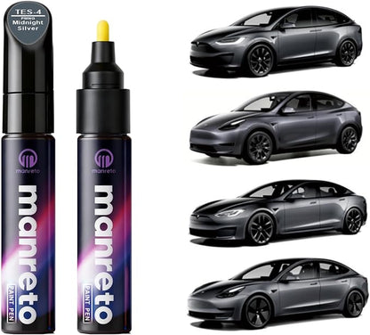 Touch Up Paint for Tesla Model Y/3/X/S Midnight Silver (PMNG)—OEM Color-Matched, Quick & Easy Car Scratch Remover Pen, Long lasting & Waterproof Car Paint Touch Up, Like-New Finish