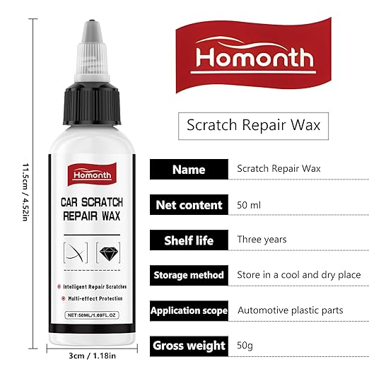 Homonth Car Scratch Remover,Car Paint Scratches Repairing & Polishing Paint Restorer, Multi-Effect Protectio,for All Vehicles, Homonth Car Scratch Repair Wax,2025 Upgrade (2pc)