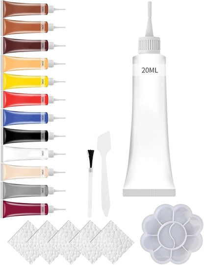 2025 New Advanced Leather Repair Gel, Upgrade Leather Repair Kit for Car Seat Vinyl Repair Kit, Professional Leather Repair Coloured Cream Gel, Multifunctional Couch and Jacket Repair Kit (White)