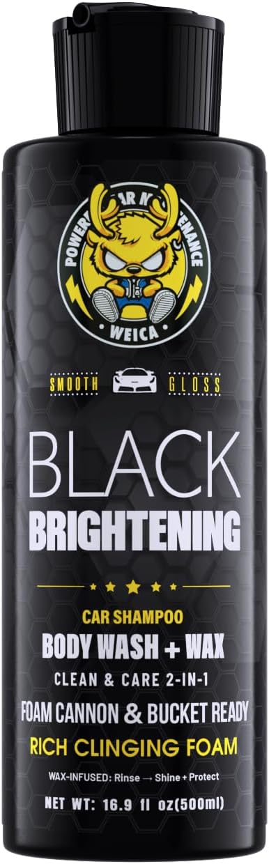 Black Car Shampoo - Deep Gloss Enhancer for Dark Vehicles, pH Safe for PPF/Ceramic Coated Surfaces, 16.9 fl oz
