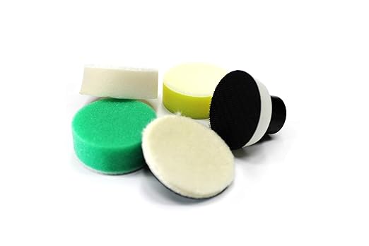 Maxshine 2” Foam Polishing Pads Kit | Includes 2” Wool, Cutting, Polishing & Finishing Pads with 2” Hook & Loop Backing Plate (5/8” Thread) | Detail Polishing Kit for Small & Hard-to-Reach Areas