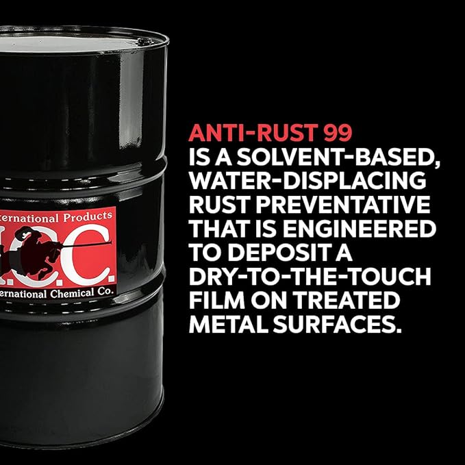 International Chemical Company Anti-Rust 99 High-Performance Evaporative Solvent Rust and Corrosion Preventative; MIL C 16173 D Grade 3; 55 Gallons
