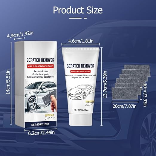 Nano Sparkle Cloth Car Scratch Remover Paste for Vehicles, 2025 Upgrade Car Scratch Repair Kit to Erase Car Paint Scratches, Water Spots，Scuff Repair Polishing Wax Kit (2pcs(White))