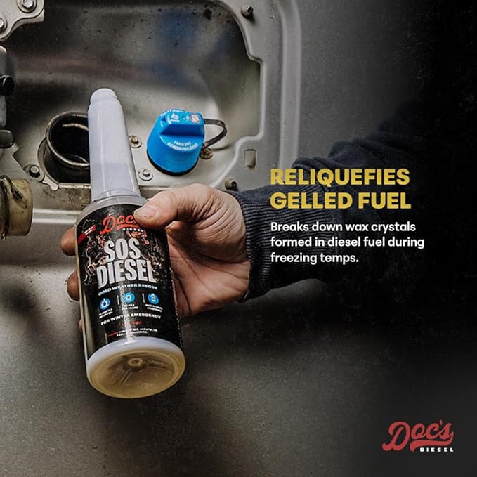 Doc’s SOS Diesel Rescue Emergency Diesel Fuel Additive & Flow Restore Treatment | De-Icer & Anti-Gel for Fuel System Recovery - 1-Pack (16 oz)