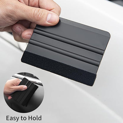 Squeegee for Vinyl, 2 Pcs Vinyl Squeegee with Extra 2 Felt Replacements, 4 Inch Vinyl Wrap Tools for Car Wrap, Craft Sign Making, DIY Crafting, Window, Black
