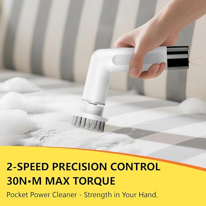 Cordless Electric Cleaning Brush – Compact & Portable, Long-Lasting Battery, Powerful Motor, Fully Waterproof. Perfect for Floors, Bathrooms, and Car Seat Crevices