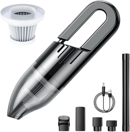 ELITE BAY Car Vacuum Cleaner – 120W High-Power Cordless Mini Vacuum with USB Charging | Dual 2000mAh Battery | Lightweight 0.36kg | 0.5L Dust Capacity | Compact Handheld Cleaner Car Home Office