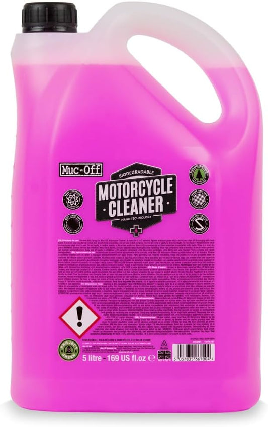 Muc Off Nano-Tech Motorcycle Cleaner, 5 Liter - Fast-Action, Biodegradable Motorbike Cleaning Spray - Safe On All Surfaces and All Types of Motorcycle -667US