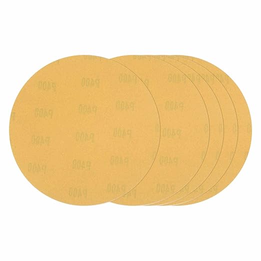 Kozelo 25 Pcs Sanding Discs 8-7/8 Inch 400 Grit Hook and Loop Random Orbital Sandpapers Suitable for Drywall Sander Wood Metal Furniture, Yellow
