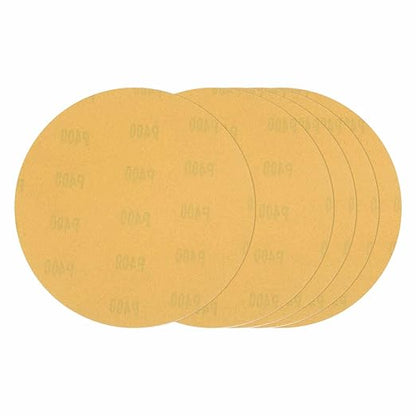 Kozelo 25 Pcs Sanding Discs 8-7/8 Inch 400 Grit Hook and Loop Random Orbital Sandpapers Suitable for Drywall Sander Wood Metal Furniture, Yellow