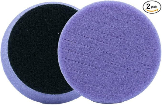 3D 3.5” Light Purple Foam Cutting Pad – High-Performance Spider-Cut Buffing Pad for Fast Paint Defect Removal | DA & Rotary Compatible | Durable Foam Tech - 2 Pack