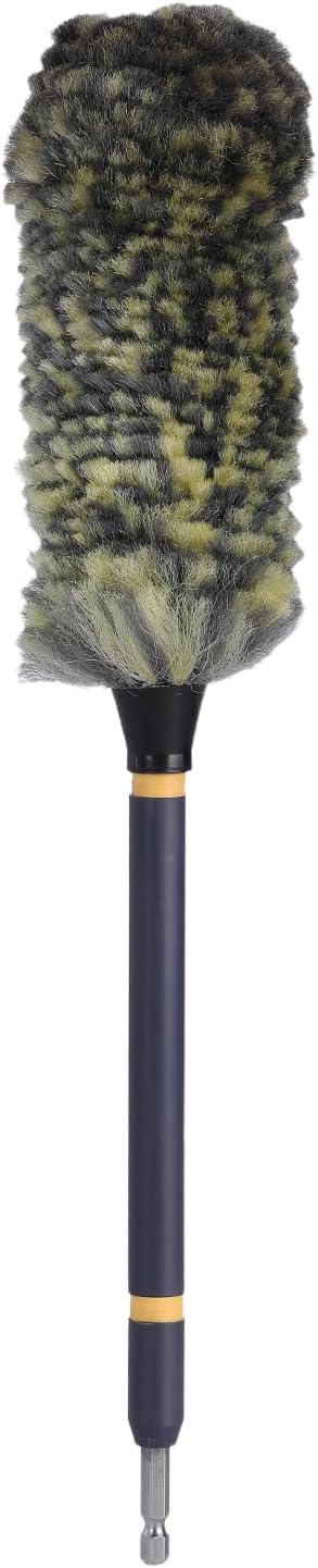 Mr. Detroit - Drill Wheel Brush w/Durable Soft Wool Microfiber Bristls and Steel Shaft for Car Tires, Wheels, Rims, Brakes and Any Other Narrow Spaces| Rim Brush Cleaning Tool w/Non-Scratch Bristle