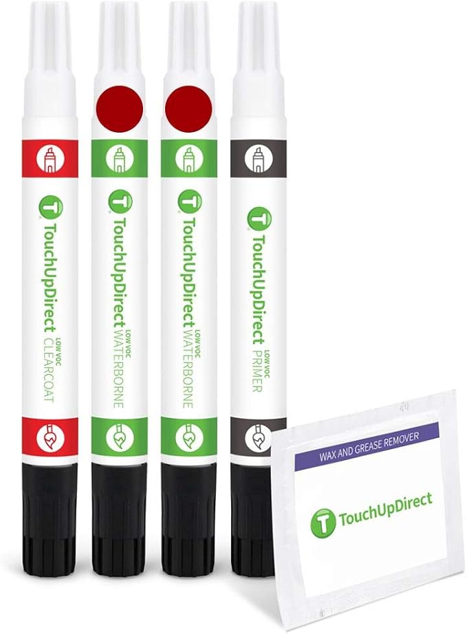 TouchUpDirect D4 Rapid Red Metallic Tinted Tricoat for Ford Exact Match Touch Up Paint Combo - Preferred Package
