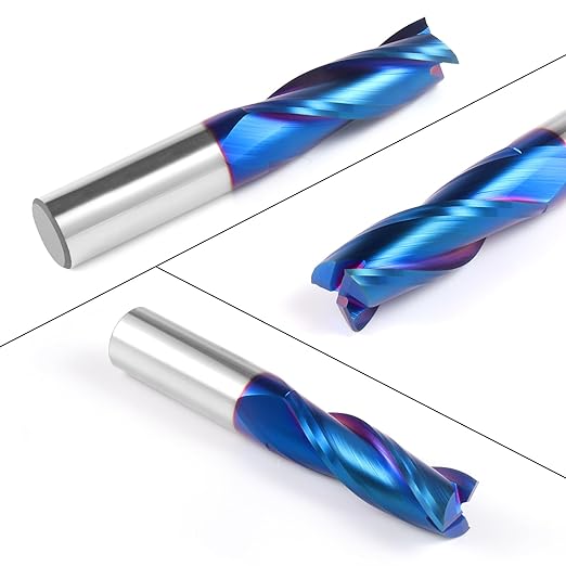 EANOSIC Upcut Spiral Router Bit 3-Flute with 1/2” Shank, 1/2” Cutting Diameter, 1-1/4” Cutting Length, Carbide CNC Router Bits End Mill for Wood Mortises Carving Engraving(3 Inch OVL)