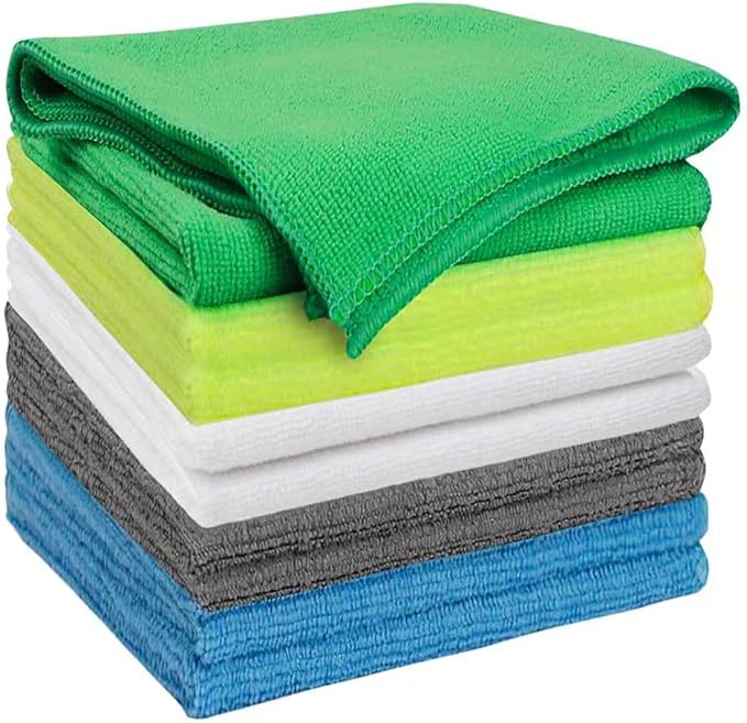 Microfiber Cleaning Cloths 15"x15" – 270GSM Plush Lint-Free Towels for Cars & Auto Detailing, Super Absorbent Car Wash Cloths for Drying, Polishing, Glass & Household(10 Pack)